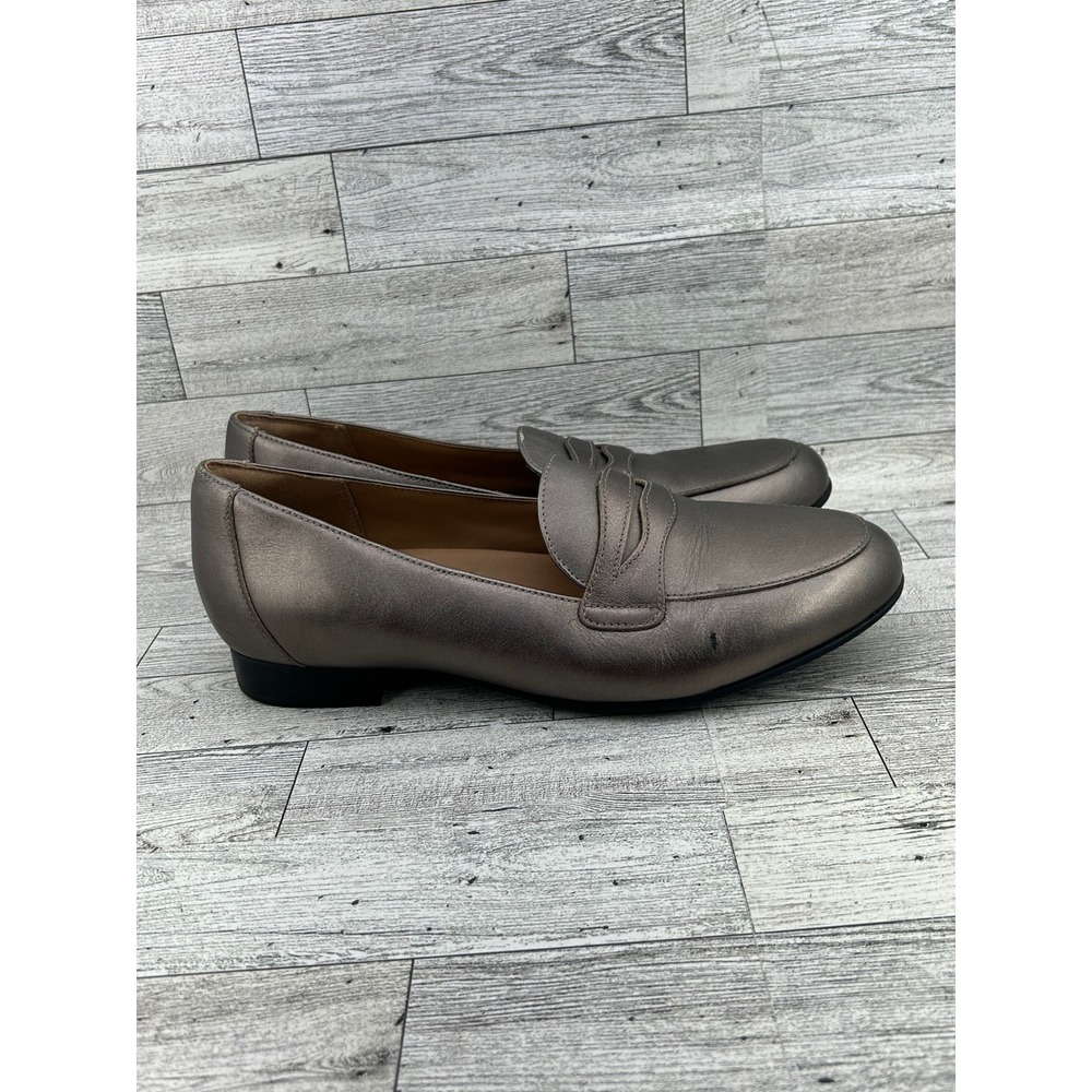 Clarks Unstructured Metallic Pewter Loafers Women's Shoes Size 9.5M - Picture 10 of 12